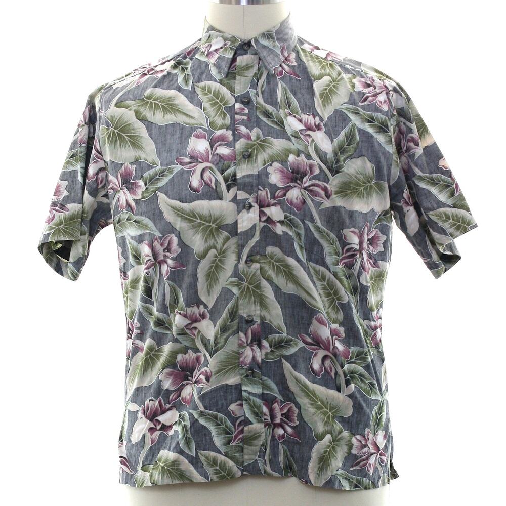 Vintage 90s Men's Large Cooke Street Honolulu Floral Hawaiian Shirt